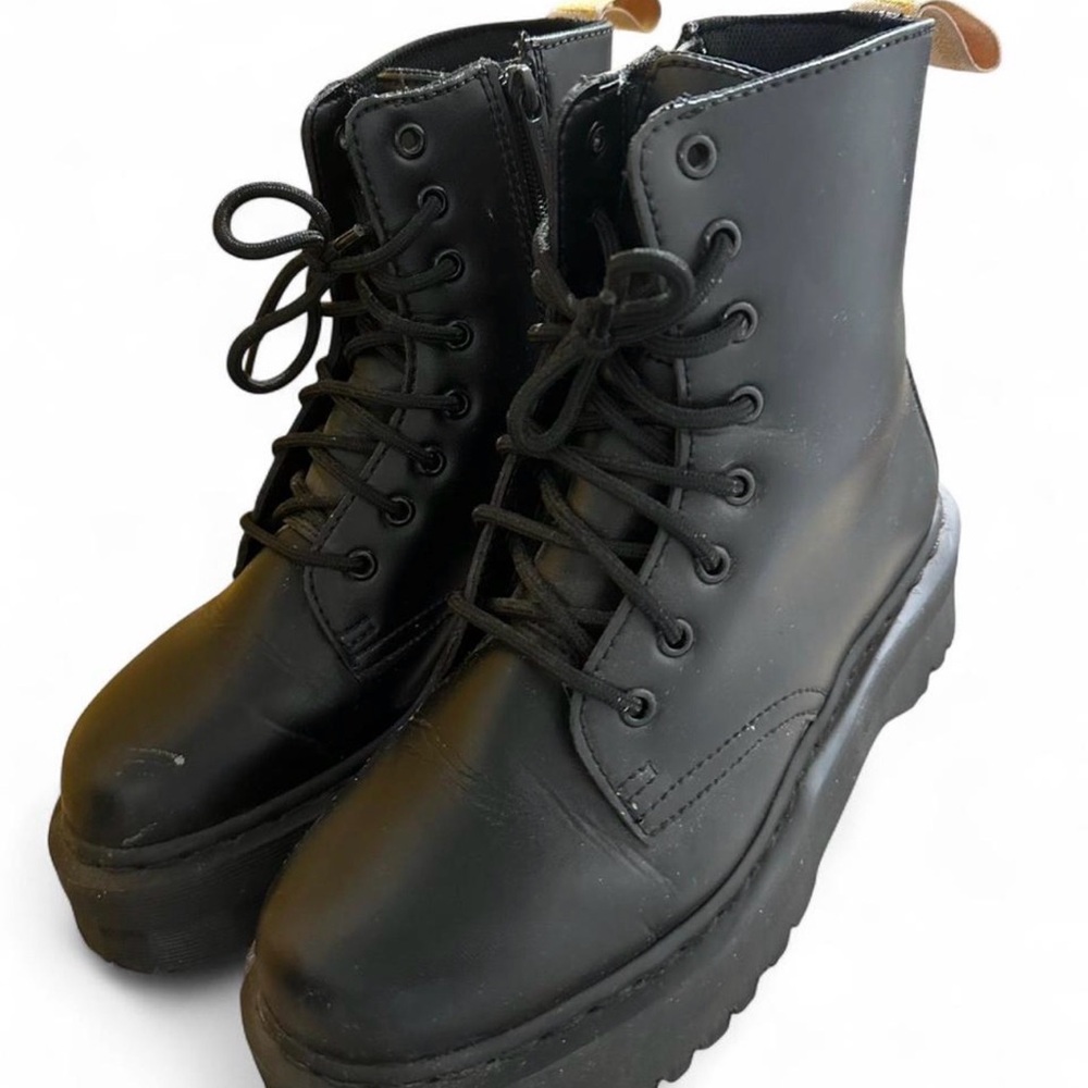Black Lace-Up Ankle Boots